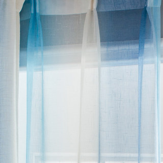 Brise Marine Cocktail Pastel Bleu Ciel Blanc Coco Rideau Voile Transparent 7