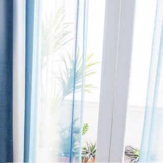 Brise Marine Cocktail Pastel Bleu Ciel Blanc Coco Rideau Voile Transparent 6