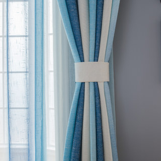 Sea Breeze Cocktail Sea Blue and Coconut White Striped Curtain
Rideau rayé Sea Breeze Cocktail Bleu Océan et Blanc Coco 7