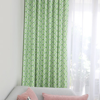Bonjour Sunshine Moderne Art Déco Rideau Floral Vert