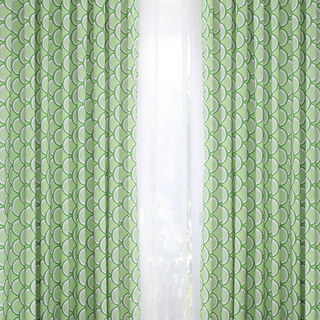 Bonjour Sunshine Moderne Art Déco Rideau Floral Vert 1