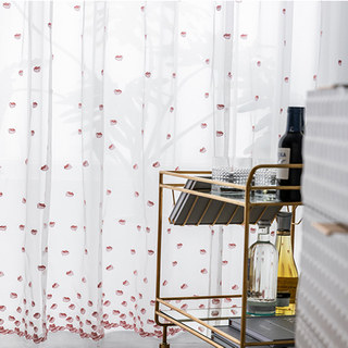 Rose Amore Brodé Voile Transparent Rideaux Pétale 4