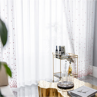 Rose Amore Brodé Voile Transparent Rideaux Pétale 5