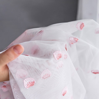 Rose Amore Brodé Voile Transparent Rideaux Pétale 7