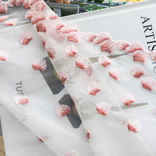 Rose Amore Brodé Voile Transparent Rideaux Pétale 6