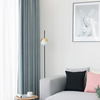 Rideaux de velours bleu canard lustré 2