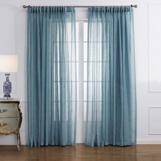 Daytime Textured Weaves Dusky Blue Sheer Voile Curtain
Jour Texturé Tissé Bleu Poussiéreux Rideau Voile Léger 2