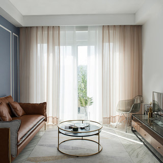 Soft Glow Light Brown Sheer Voile Rideau