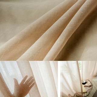 Soft Glow Light Brown Sheer Voile Rideau 5