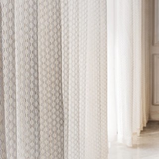 Onde Magique Tissé Coton Mélange Voile Treillis Lourd Rideau 10