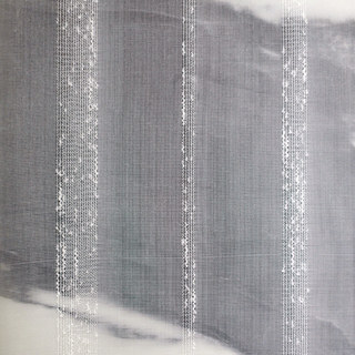 Touch A Harp Soie blanche et rayée, rideau en voile léger 10