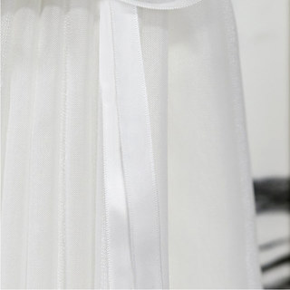 Touch A Harp Soie blanche et rayée, rideau en voile léger 6