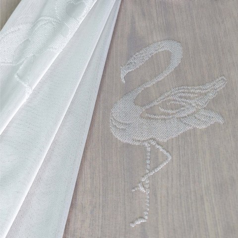 Élégants Flamants Ivoire Jacquard Voilage Rideau 1