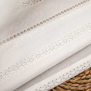 Japonais Dentelle Ivoire Rayures Creuses Voile Rideau 6