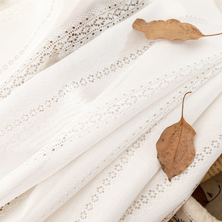 Japonais Dentelle Ivoire Rayures Creuses Voile Rideau 2