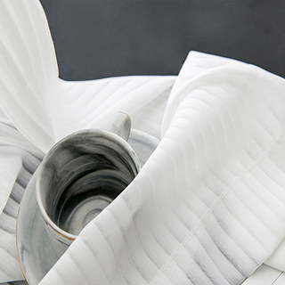 Rayons de soleil Bold blanc rayé Rideau 4