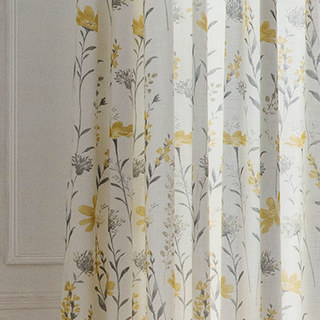 Faire entrer le jardin à l'intérieur Rideau de style jute floral crème jaune 10