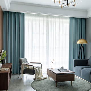 Herringbone Pastel Bleu Rideau Occultant 100% 2