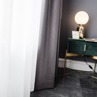 Ondulations Douces Super Épais Rideau Bicolore Gris Foncé 100% Anti-Lumière 9