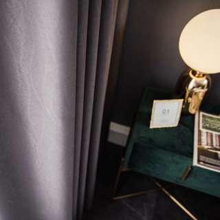 Ondulations Douces Super Épais Rideau Bicolore Gris Foncé 100% Anti-Lumière 10