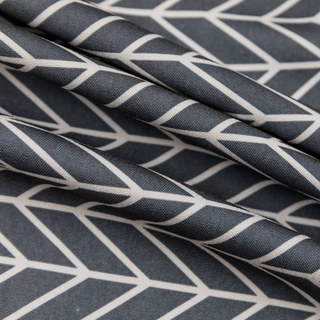 Shard Mid Century Moderne Charcoal Gris Chevron Rideau du Herringbone 20