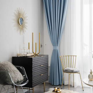 Rideau occultant bleu bébé super épais 7