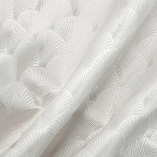 La Couronne des Années Folles, Rideau Ivoire Crème à Motifs Coquillages Art Déco de Luxe 5