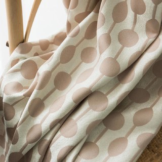 Lignes Perlées Brun Clair Pois et Rayures Rideau Chenille 10
