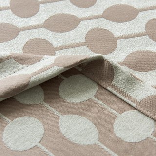 Lignes Perlées Brun Clair Pois et Rayures Rideau Chenille 12