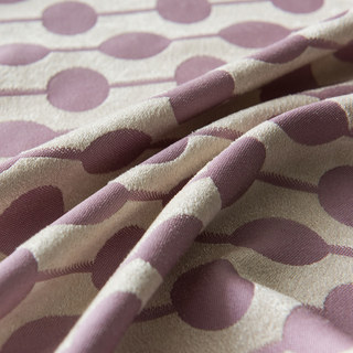 Lignes Perlées Rose Pâle Violet Pois et Rayures Rideau en Chenille 8