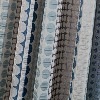 Passionné(e) par les pois Modern 3D Jacquard Bleu & Gris Motif géométrique Rideau 12