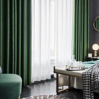 Rideaux occultants vert olive super épais à vagues ondulées 6