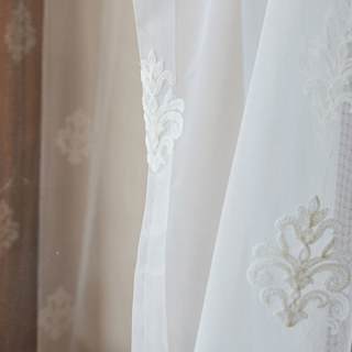 Neoclassique Design Damas Blanc Brodé Rideau Voile Transparent 6