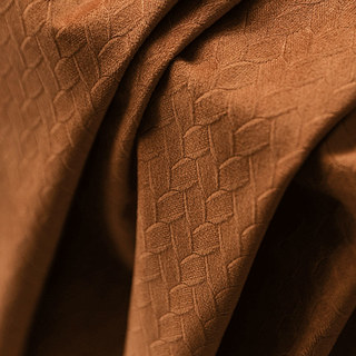 Rideaux occultants en velours terracotta caramel tissé scandinave 5