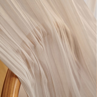 Coton Crush Crème Ivoire Rideau Voile Semi-Transparent Écrushé