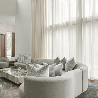 Rideaux en velours blanc cassé, crème fouettée 3