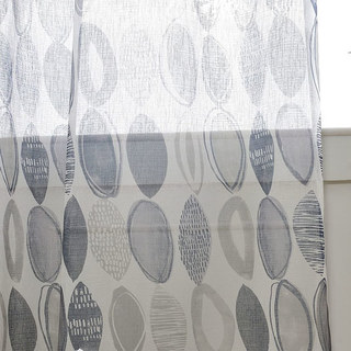 Infinity Bleu Gris Moderne Voile Géométrique Rideau 7