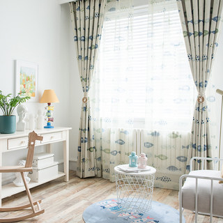 Vue Océan Vert Bleu Poisson Rideau Nautique 3