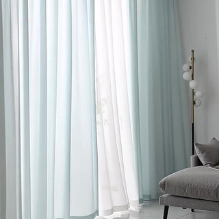 Sundance Textured bleu clair semi sheer rideau 3