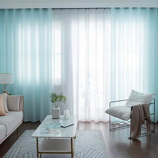 Sundance Textured bleu clair semi sheer rideau 2