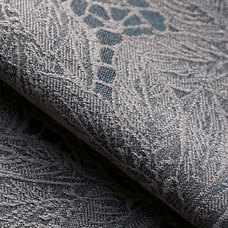 Allure Luxe Jacquard Rideau de Dentelle Bleue et de Charbon