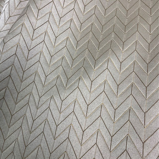 Élégant Rideau Chevron Champagne et Mocha de Style Art Déco avec Détails Dorés