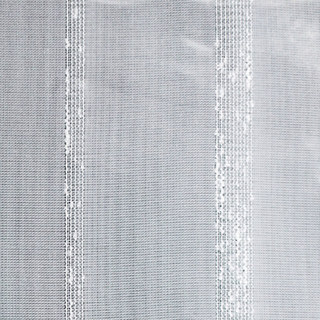 Touch A Harp Soie blanche et rayée, rideau en voile léger 5