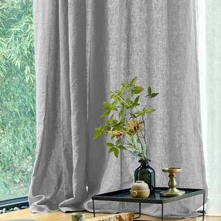 Wabi Sabi Pure Lin Flax Voile Gris Clair Rideau 4