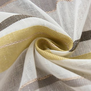 Moondance Jaune Gris Rayé Voile Semi-Transparent Rideaux