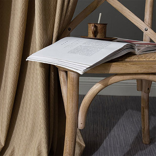 Rideaux occultants en velours marron clair texturé façon panier scandinave 2