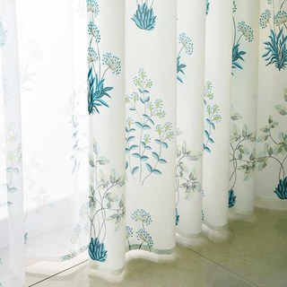 Springfield Turquoise et Vert Imprimé Floral Rideau Voile 3