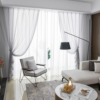 Rideau du filet gris clair de la grille diamantée 4