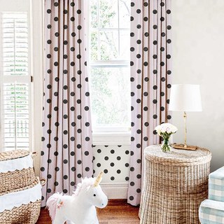Noir & Rideau imprimé pois lilas clair 4