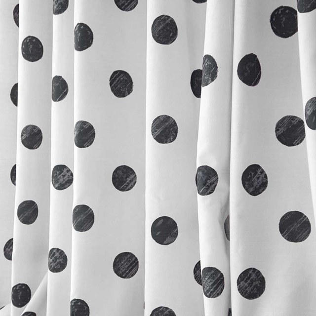 Rideau imprimé pois noirs et blancs 1